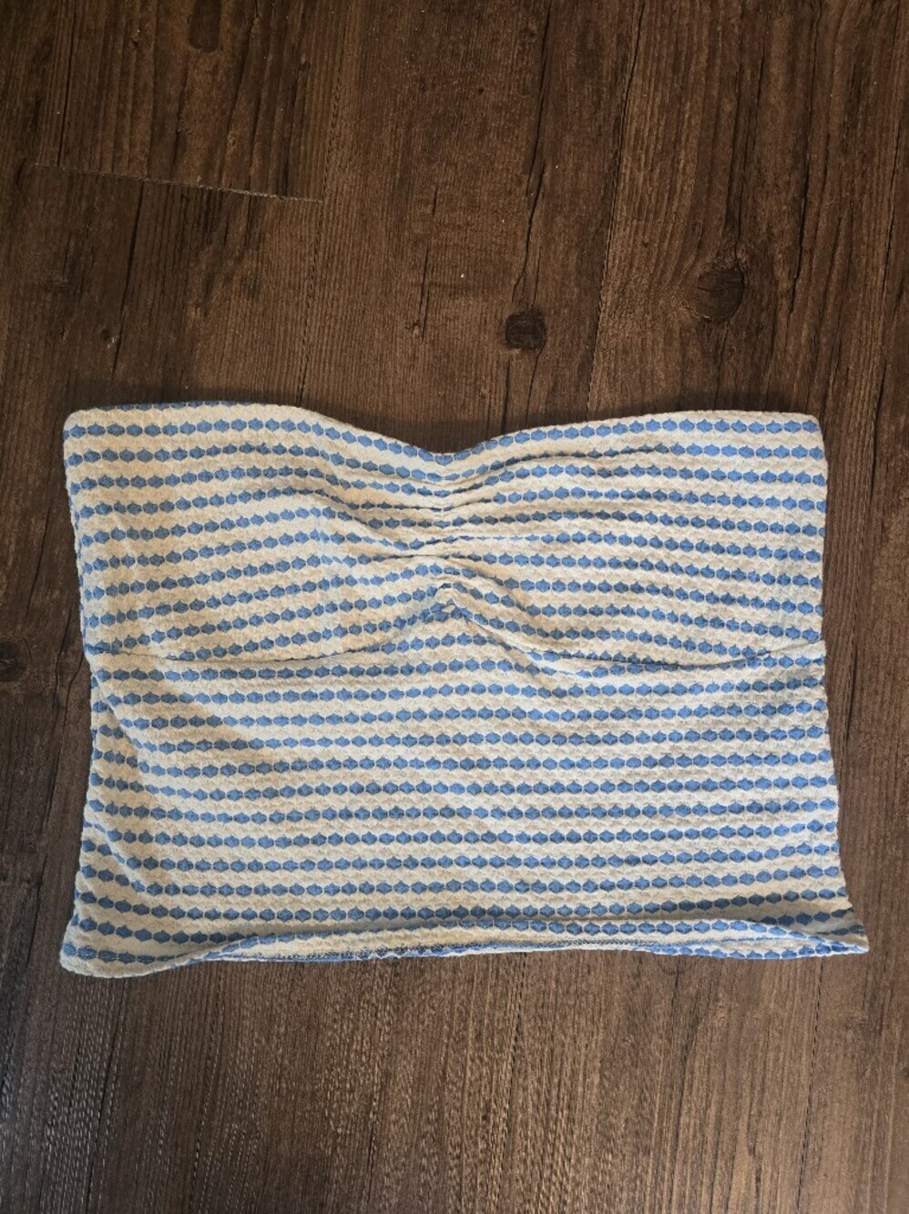 Cotton On Blue and White Cropped Strapless Tube Top